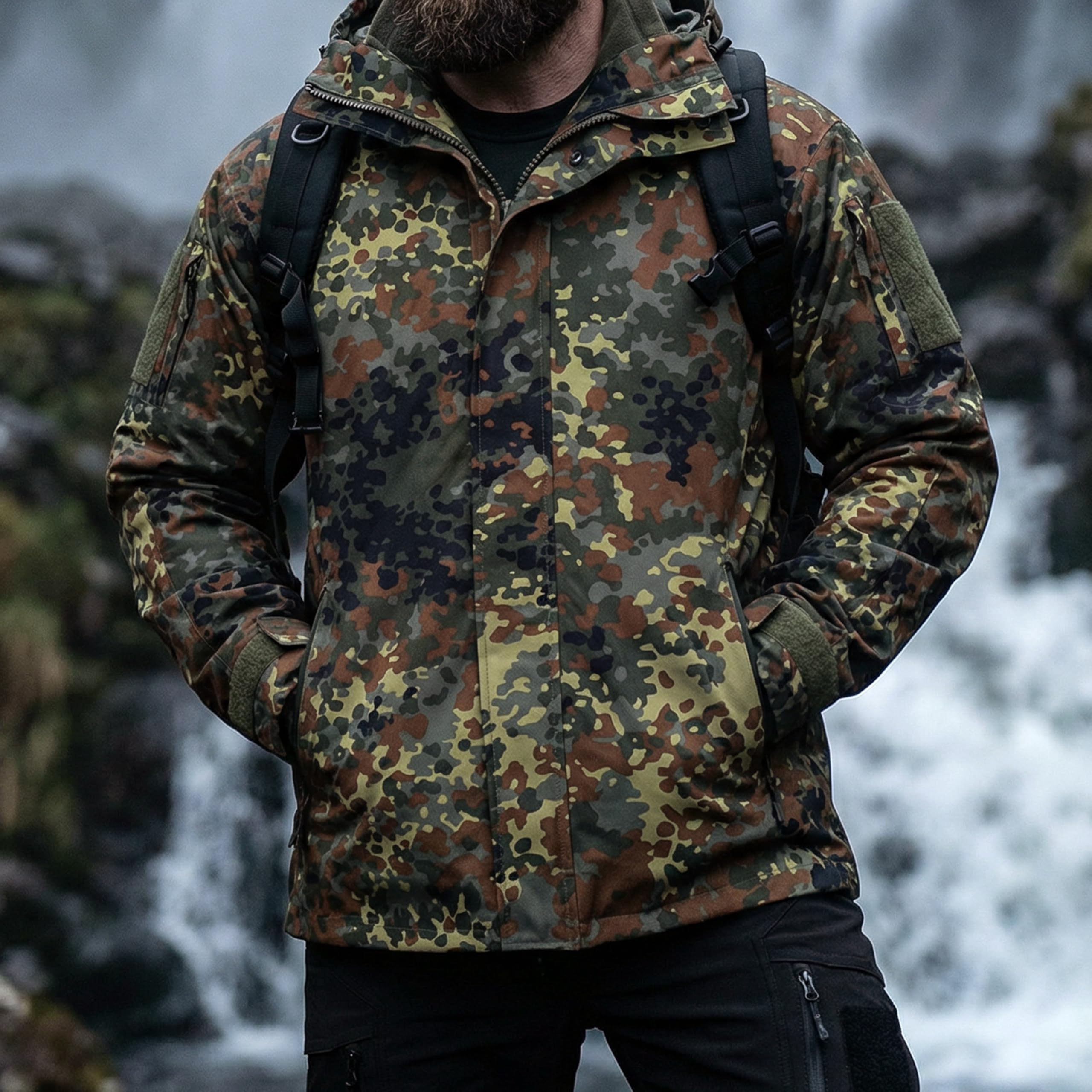Mil-Tec Chubasquero unisex • Chaqueta impermeable con protección contra la humedad • Chaqueta de forro polar para hombre y mujer • Como chaqueta de trabajo, chaqueta militar, forro polar exterior
