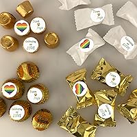 Vista 5 de Pegatinas de boda de arco iris gay o lesbiana para la parte inferior de besos de chocolate (juego de 108) (KW13)