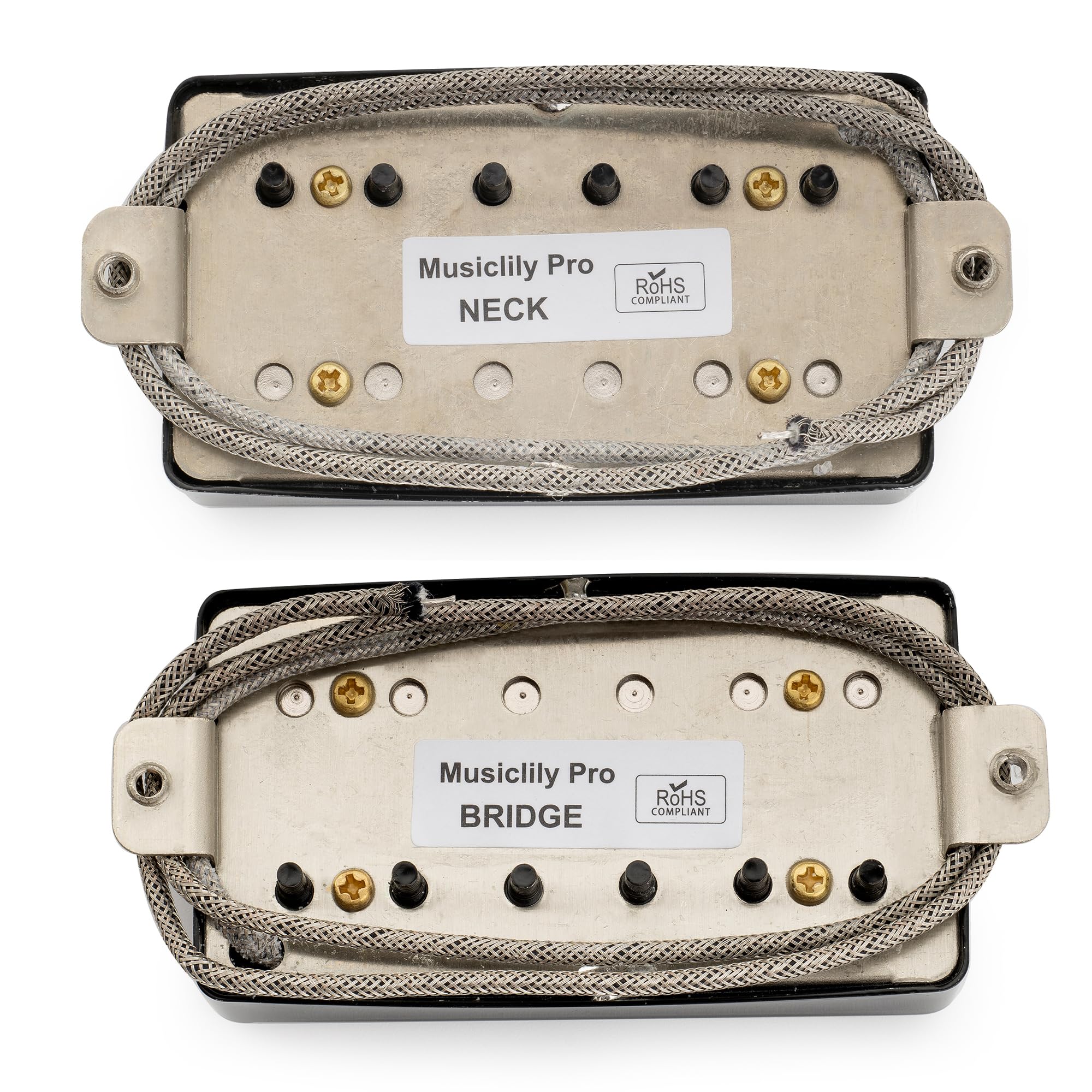 Musiclily Pro LP-CBLA Alnico 5 Covered Humbucker Tonabnehmer Set 7,8K/8,8K für LP Style E-Gitarre, Schwarz