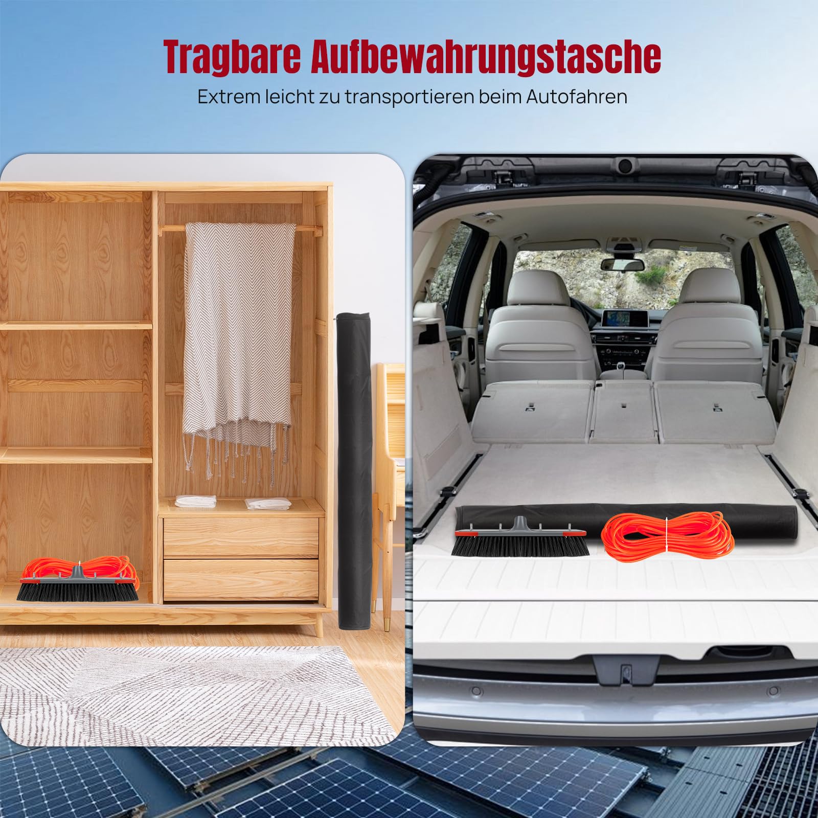 Teleskop WaschbüRste, Stangen Mit Wasserzufuhr Aus Aluminium, 35cm BüRste Mit Einstellbarem Winkel, Leicht für Hof, Wand, Wintergarten, Dach, AutowaschbüRste