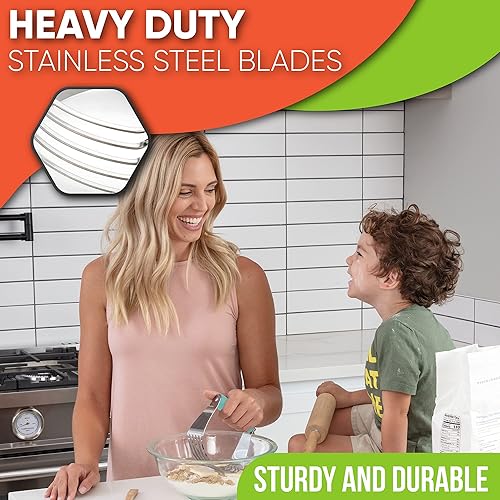 Miniatura 66 de Spring Chef Batidora de masa de tamaño mediano para hornear, herramienta cortadora de masa de acero inoxidable, herramienta manual de cortador