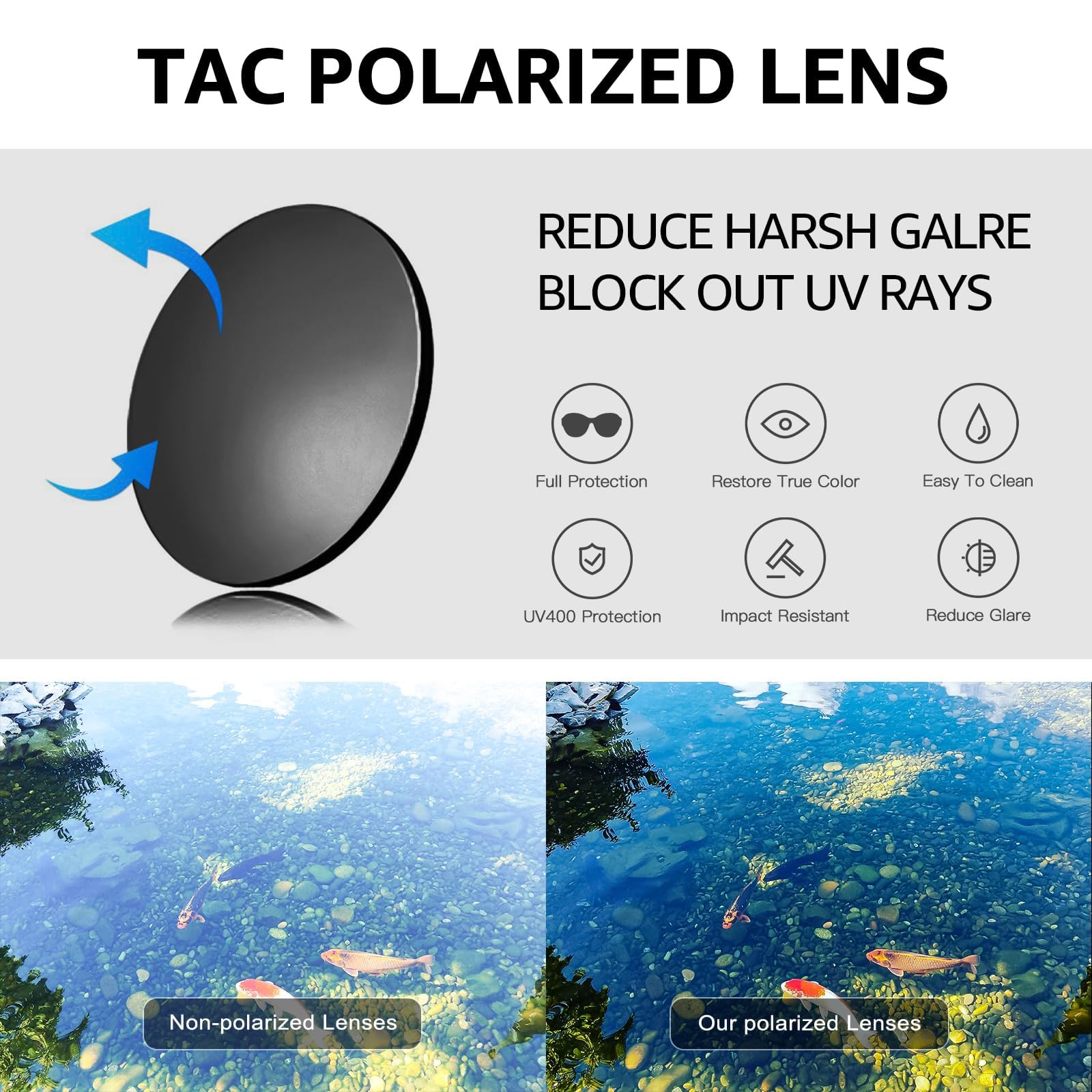 Lentes de sol de gran tamaño con diseño de ojos de gato para mujer, polarizados y con protección UV, a la moda, grandes, grandes y grandes, IF1627, C01 Negro, Grandes 5