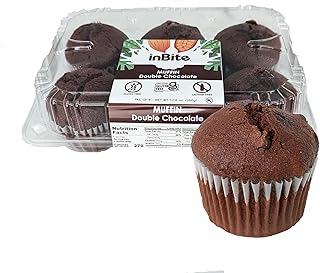 Inbite Exquisite Gluten-Free Muffins | 6 Count - Quick & Easy Microwaveable Delight | Gluten-Free | Lactose-Free - Kosher Pareve (1 Pack, Double Chocolate)