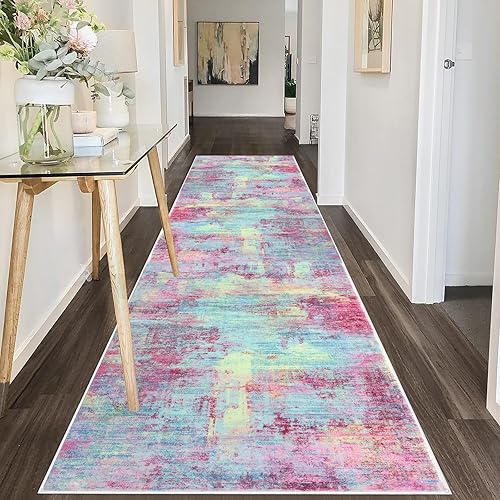 Miniatura 624 de IOHOUZE Alfombra pequeña abstracta de 2 x 3 pies, alfombra de entrada lavable para entrada interior, alfombras con respaldo de goma, alfombra gris