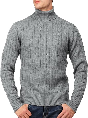 H2H Mens Slim Fit Turtleneck Pullover Sweaters Basic Tops Knitted Thermal