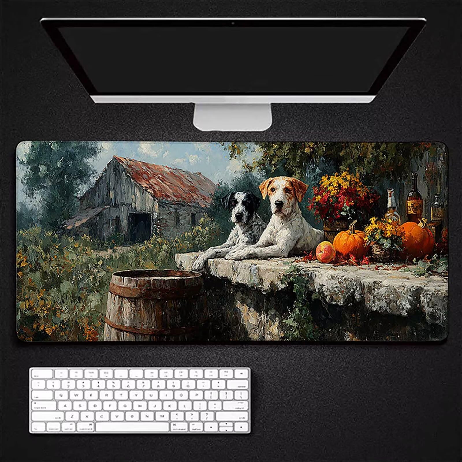 Podkładka pod mysz XXL 1500 x 800 x 3 mm, szara zmywalna podkładka pod mysz dla psów akcesoria do gier, z antypoślizgową gumową podstawą na biurko do komputera, pracy, biura, prezent dla mężczyzn l