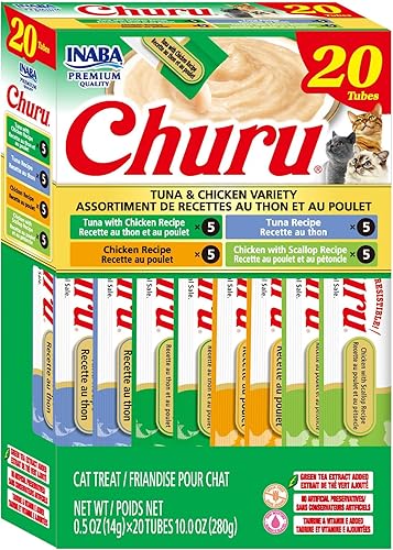 Miniatura 23 de INABA - Golosinas Churu para gatos, puré cremoso para gatos, sin cereales, que se puede lamer y exprimir / suplemento, 60 porciones, caja