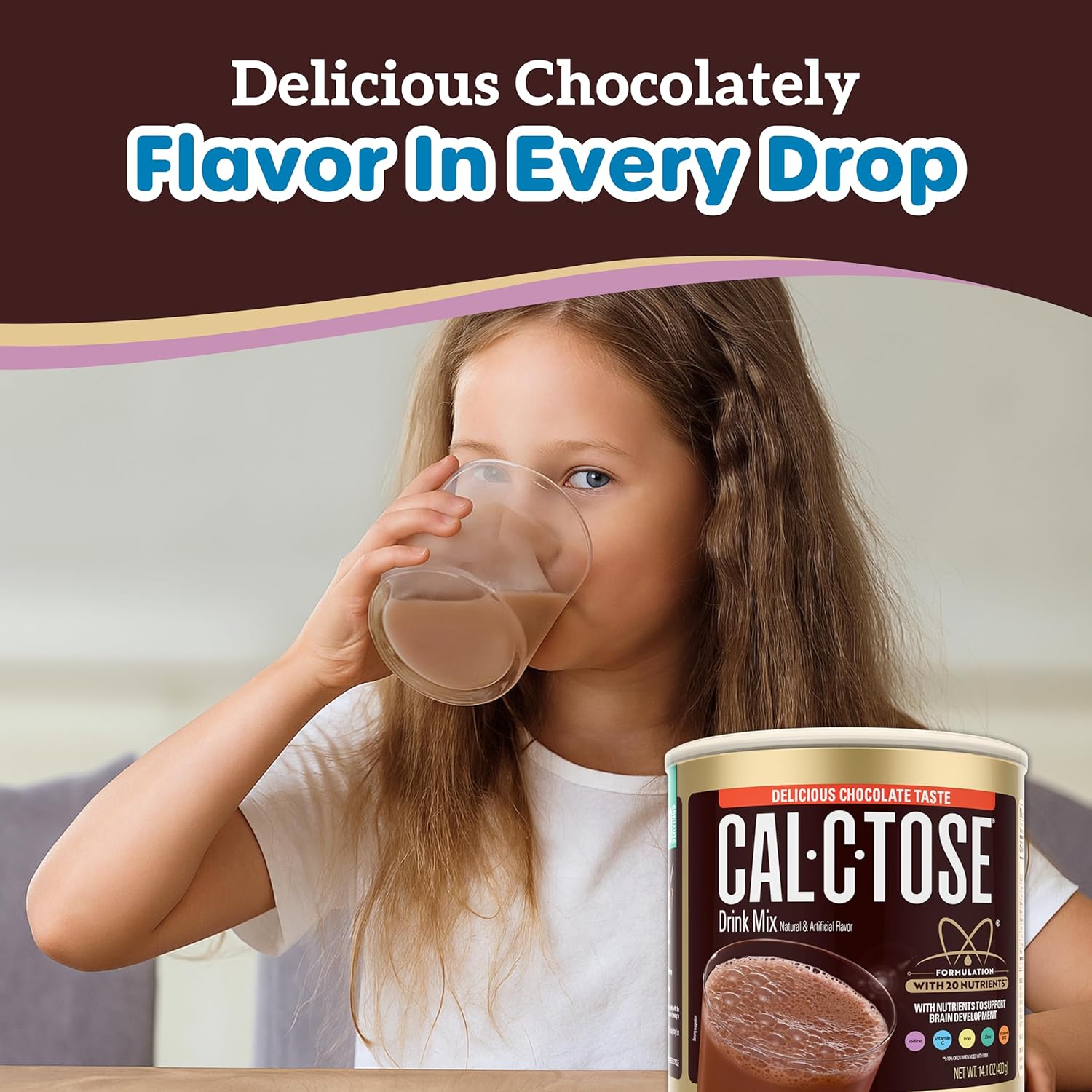 Cal-C-Tose Powdered Chocolate Drink Mix 14.1 oz (12-Pack)