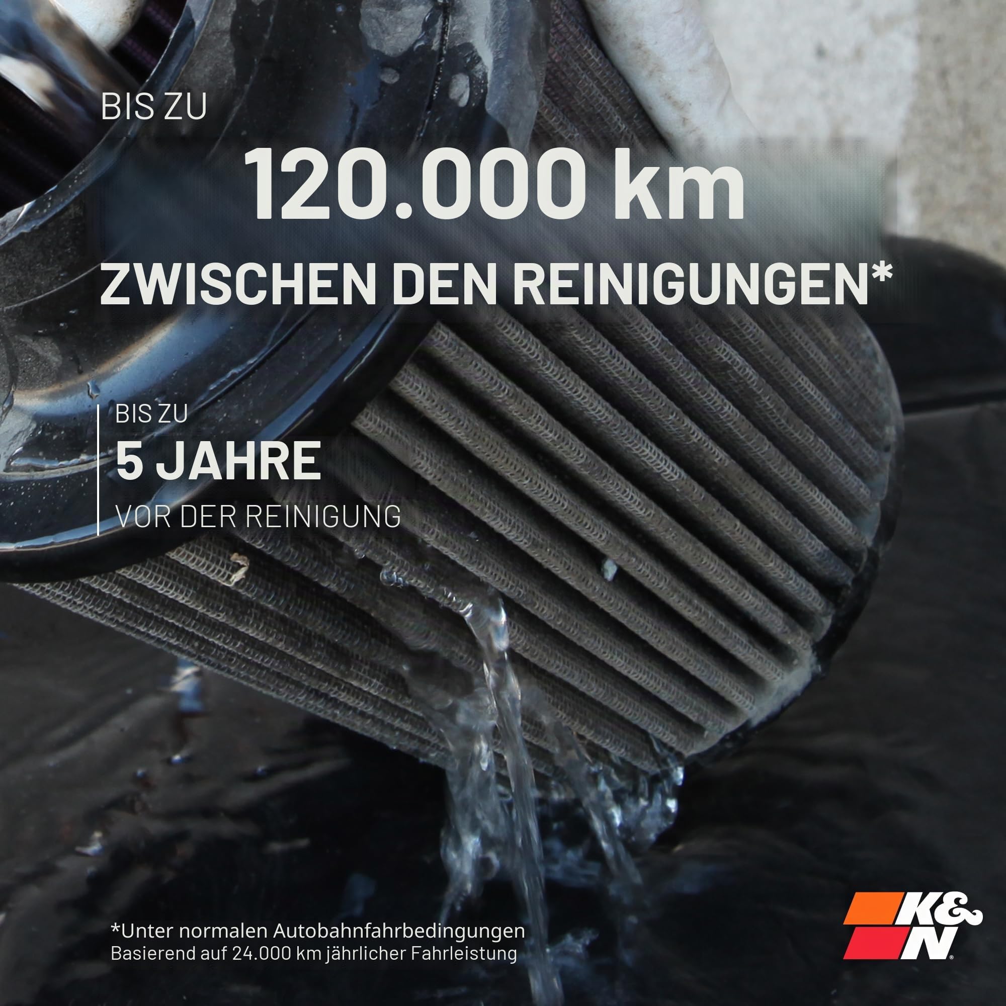 K&N E-3441 Waschbarer und wiederverwendbarer KFZ Custom Luftfilter