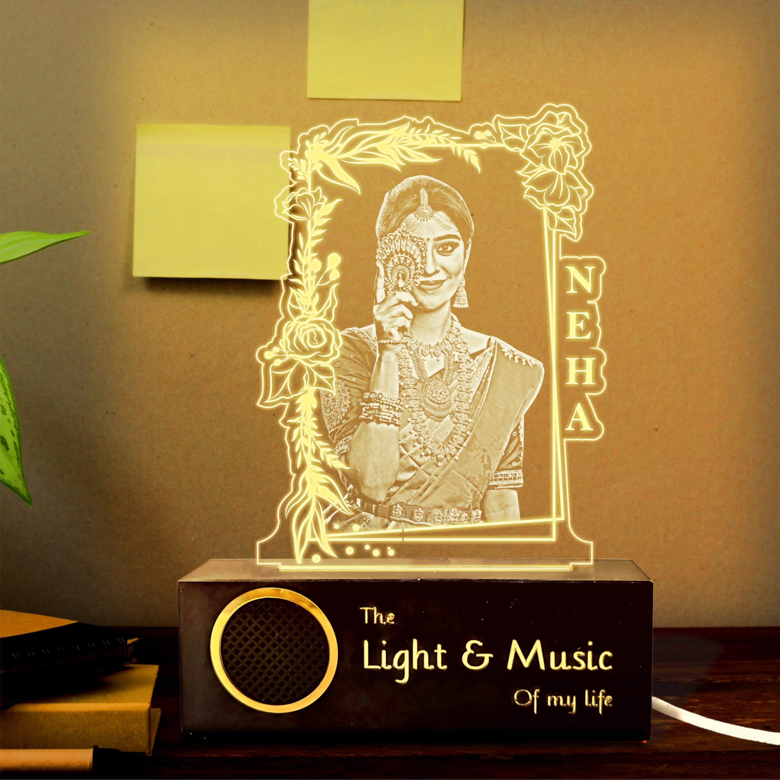 ZOCI VOCI Anniversary Gift for Couple Special Personalized - LED Photo Frame | Customized Birthday Gift For Wife & Husband | Photo Lamps (Lamp + BT Speaker)-image-1