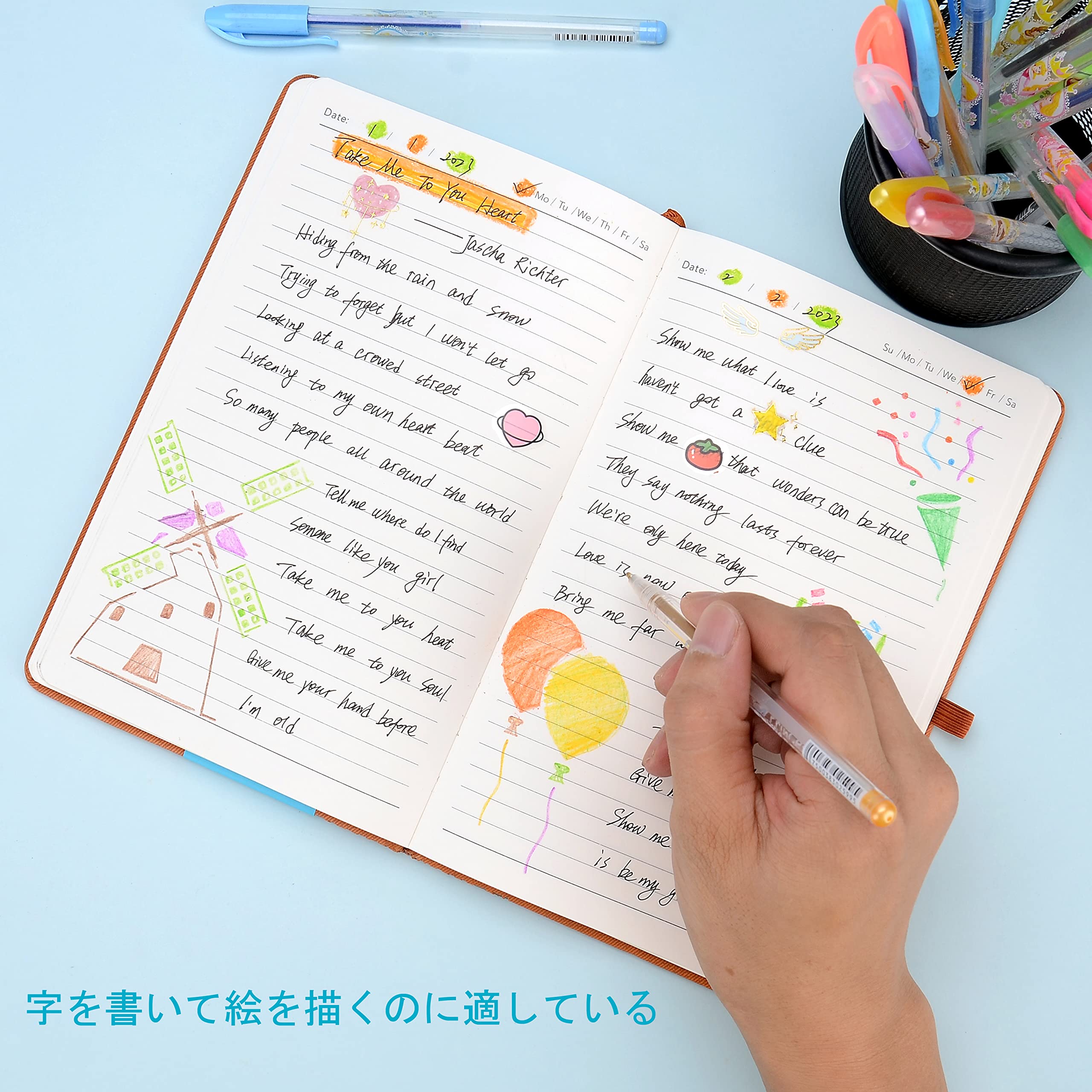 Amazon | Leepie A5 ノート, PUレザーノート,中型ノート, ハード