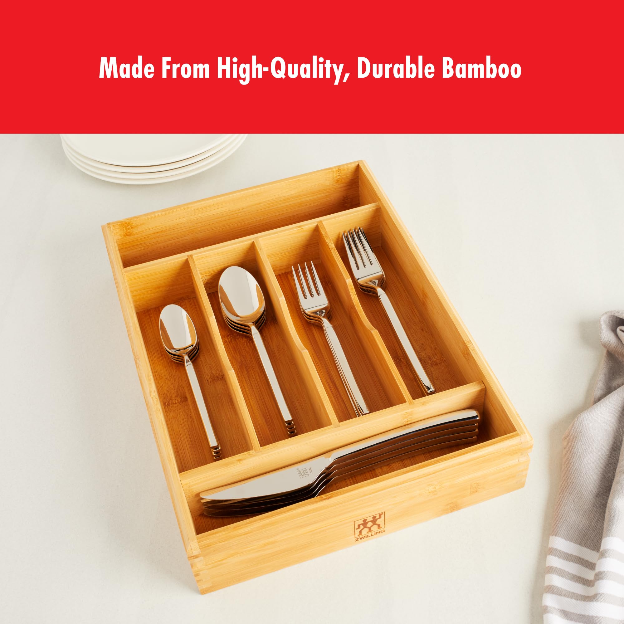 Henckels - Cesta de madera para cubiertos