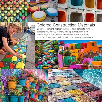 Cement Pigment Powder & Concrete Color Pigment - Iron Oxide Powder for Cement, Concrete, Mortar, DIY(Black,0.22lb)