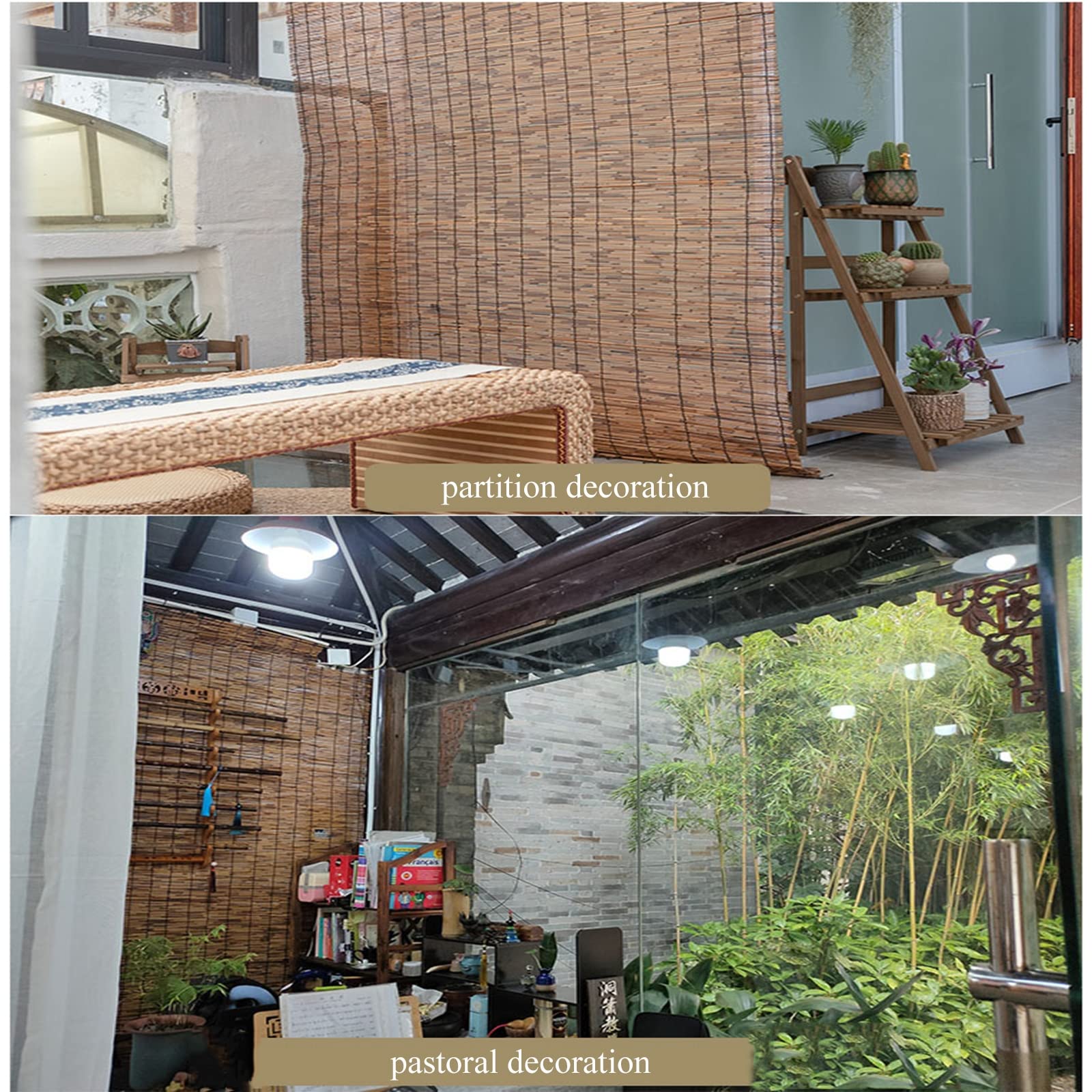 Tapparella Avvolgibile bambù,Tenda di Canna,Tapparelle in Reed,Frangisole termoisolanti,Tenda Rullo retrò,Anti-UV/Impermeabile,per Esterno/Interno,Personalizzabile,W115xH230cm/45x91in