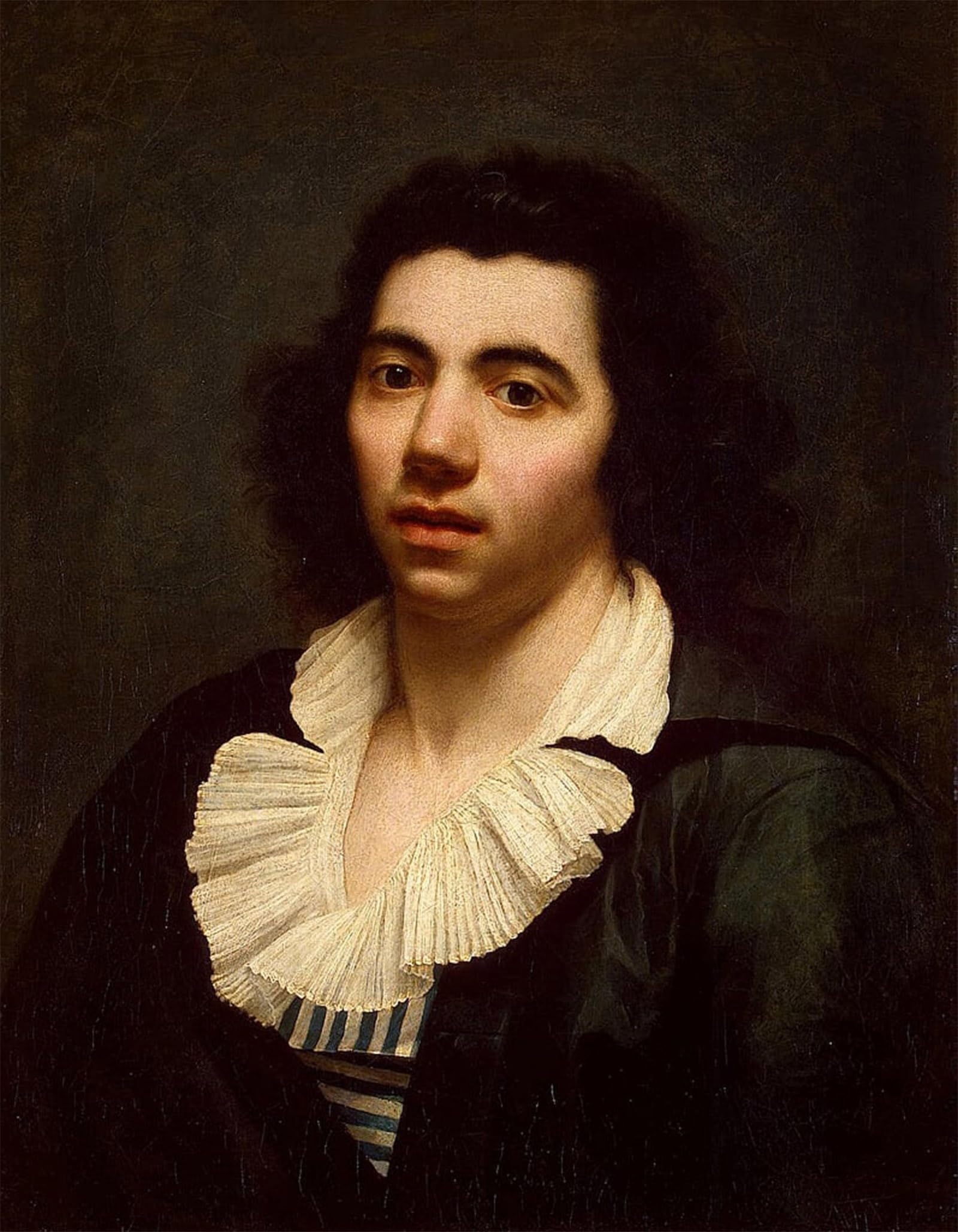ARTXLXXBN Famous Print Painting Colorful Art Print Self Portrait Early Th Cen by Anne Louis Girodet De Roucy Trioson Canvas Art Decorations for Home Decor 60x90cm