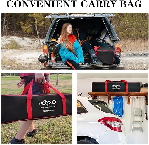 Miniatura 6 de Red de voleibol para exteriores, juego de voleibol portátil para patio trasero con red de voleibol profesional, hilo envolvente de voleibol y bomba,