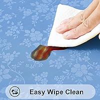 Vista 3 de Smiry Square Table Cloth, Waterproof Heavy Duty Vinyl Tablecloths, Wipeable Washable Table Cover for Kitchen and Dining Room (Baby Blue, 54" X 54")