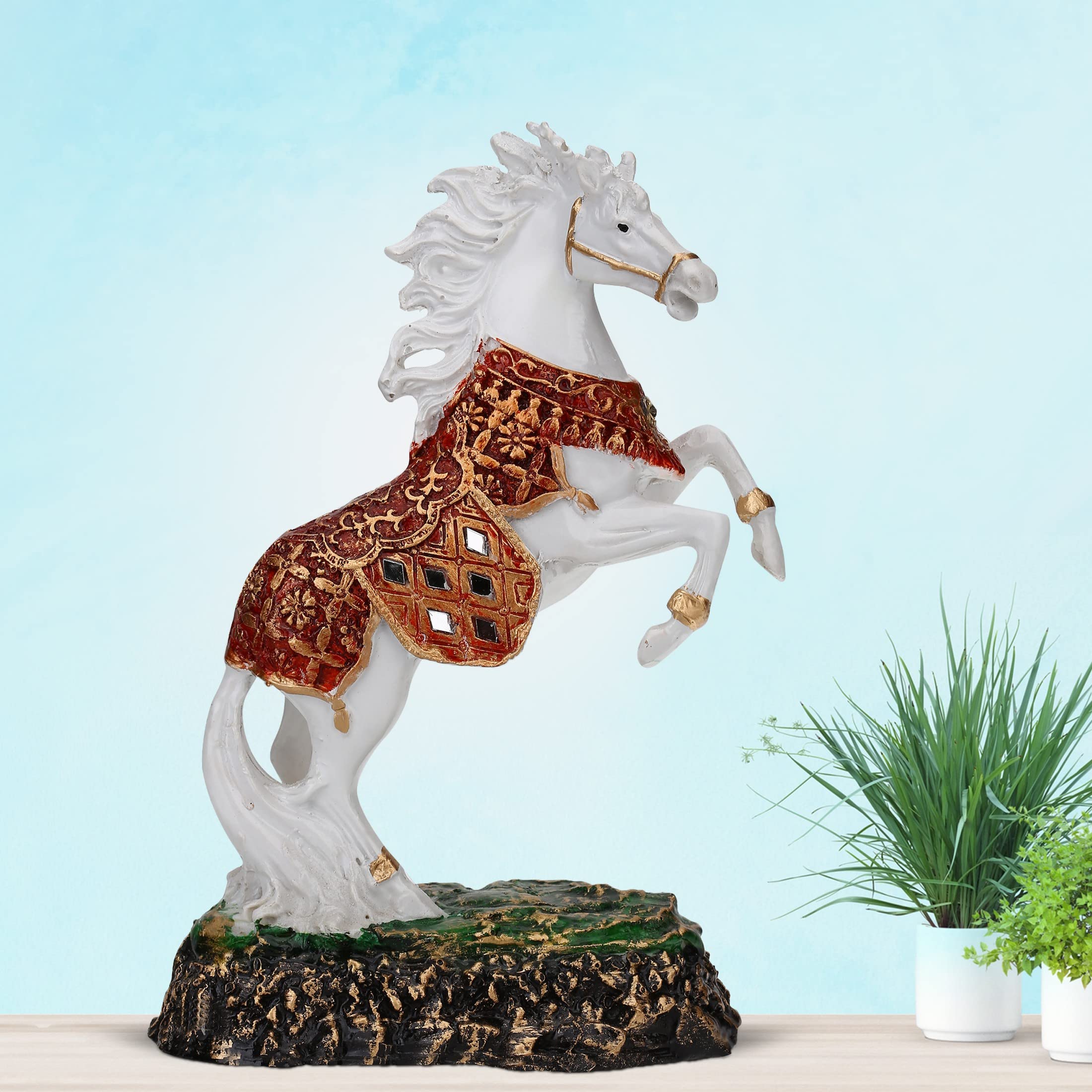 Golden Horse Statue - Wealth & Success Decor -18