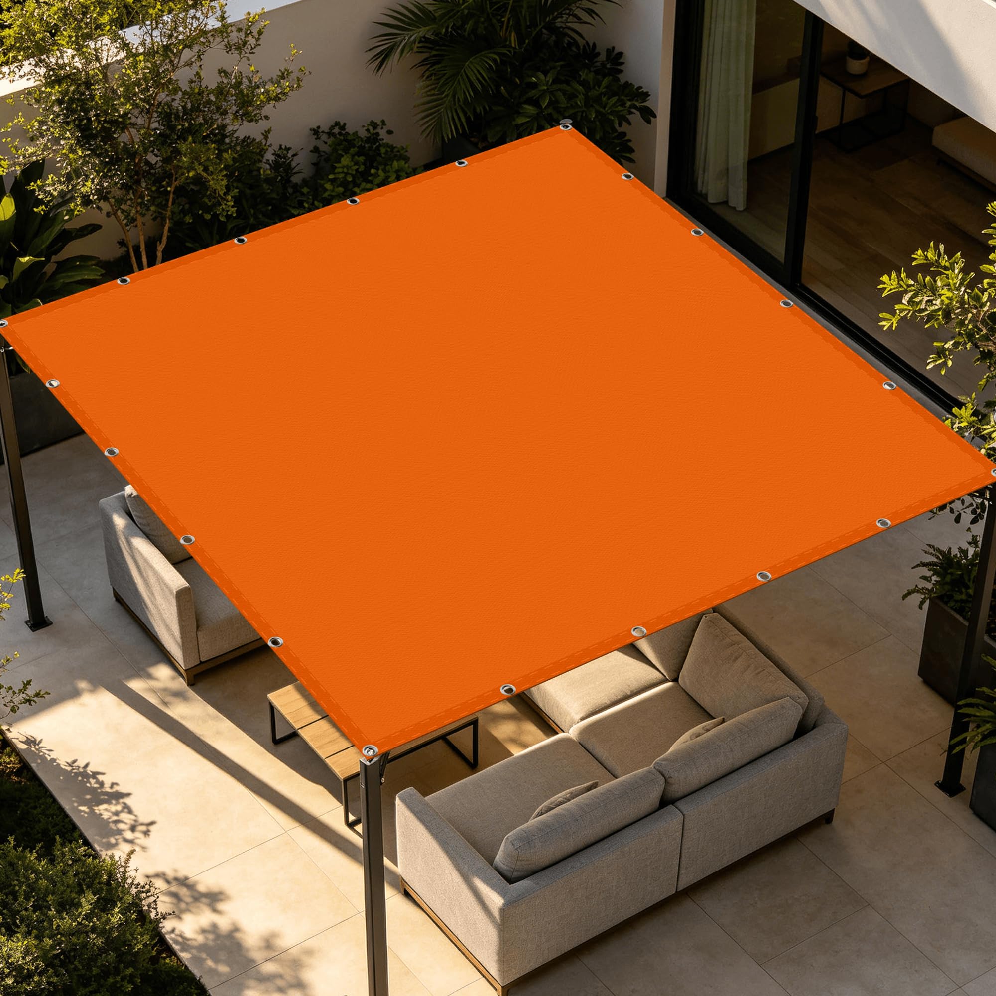 Toile d'ombrage respirant anti-UV 6x8m pour grand jardin et balcon