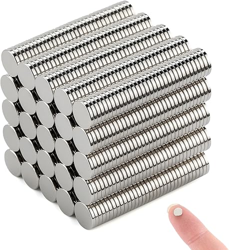 Vista 28 de DIYMAG 200 imanes de nevera de níquel cepillado prémium para nevera, imanes de oficina, plata, 0.236 x 0.118 in