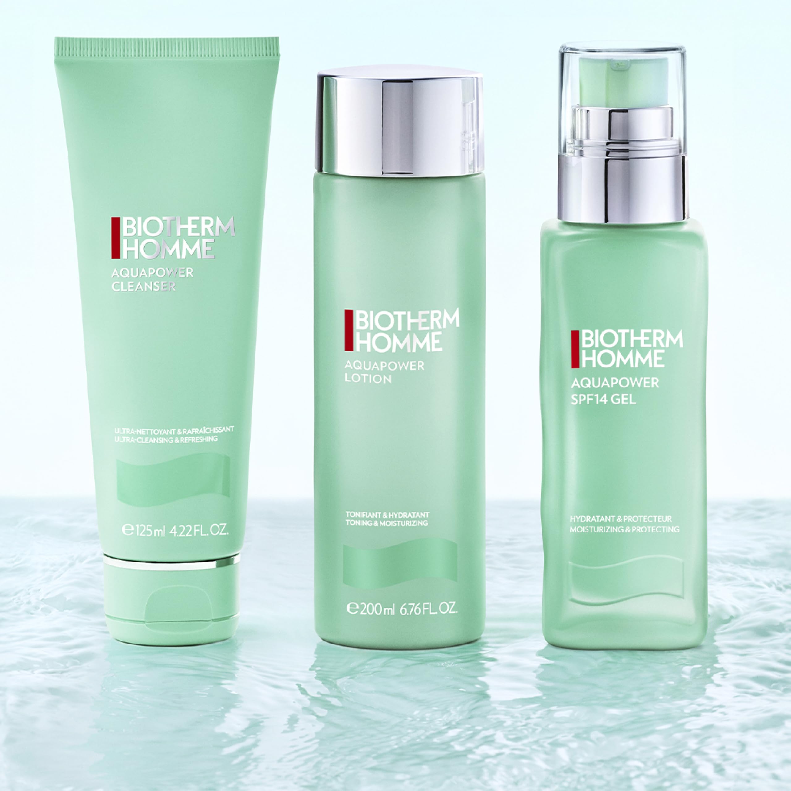 Biotherm Homme, Aquapower, Advanced Gel hidratante protector SPF14, 75 ml | Protección avanzada contra la sequedad y las agresiones externas de la vida urbana, para la piel de él