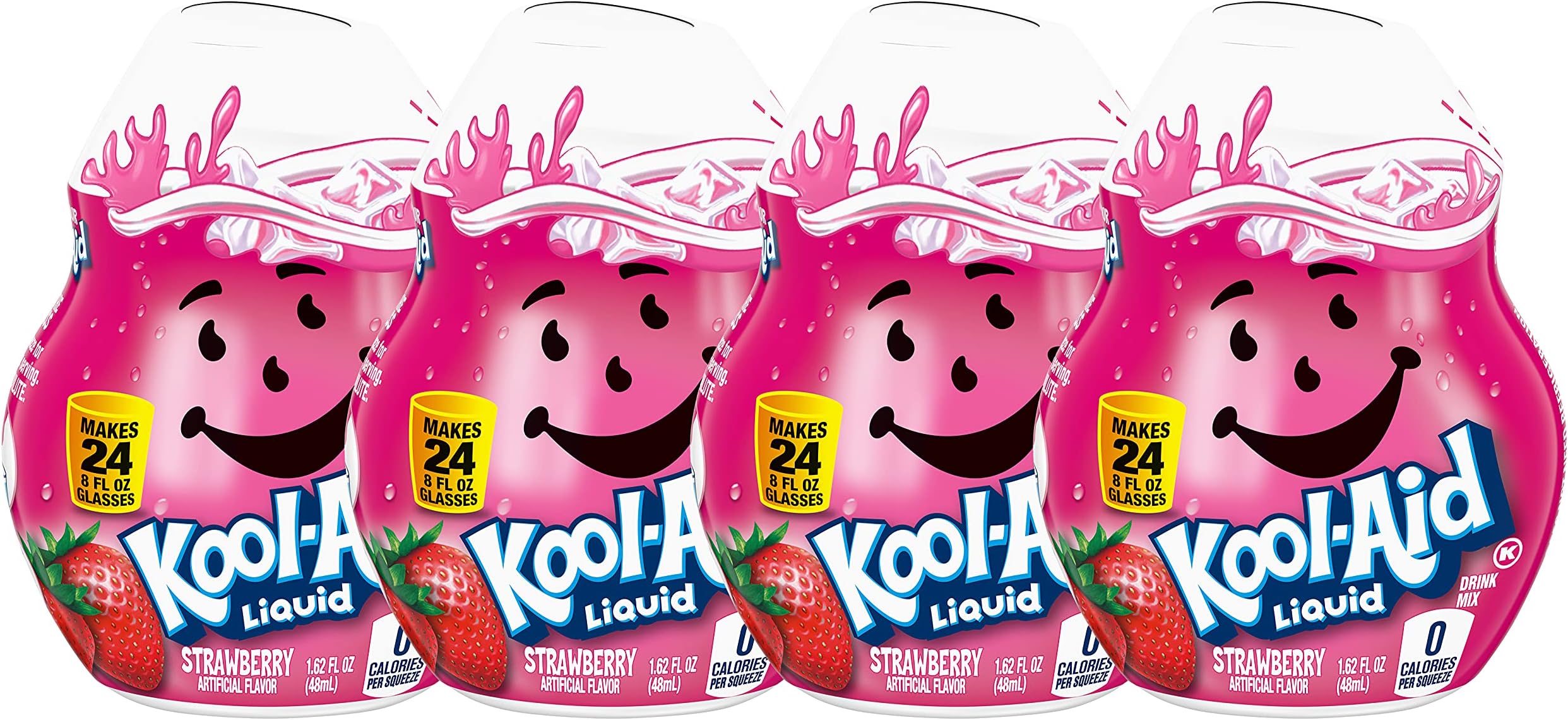 Kool-Aid Soft Drink Mixed (1.62 Fl Oz (Pack of 4), Strawberry)