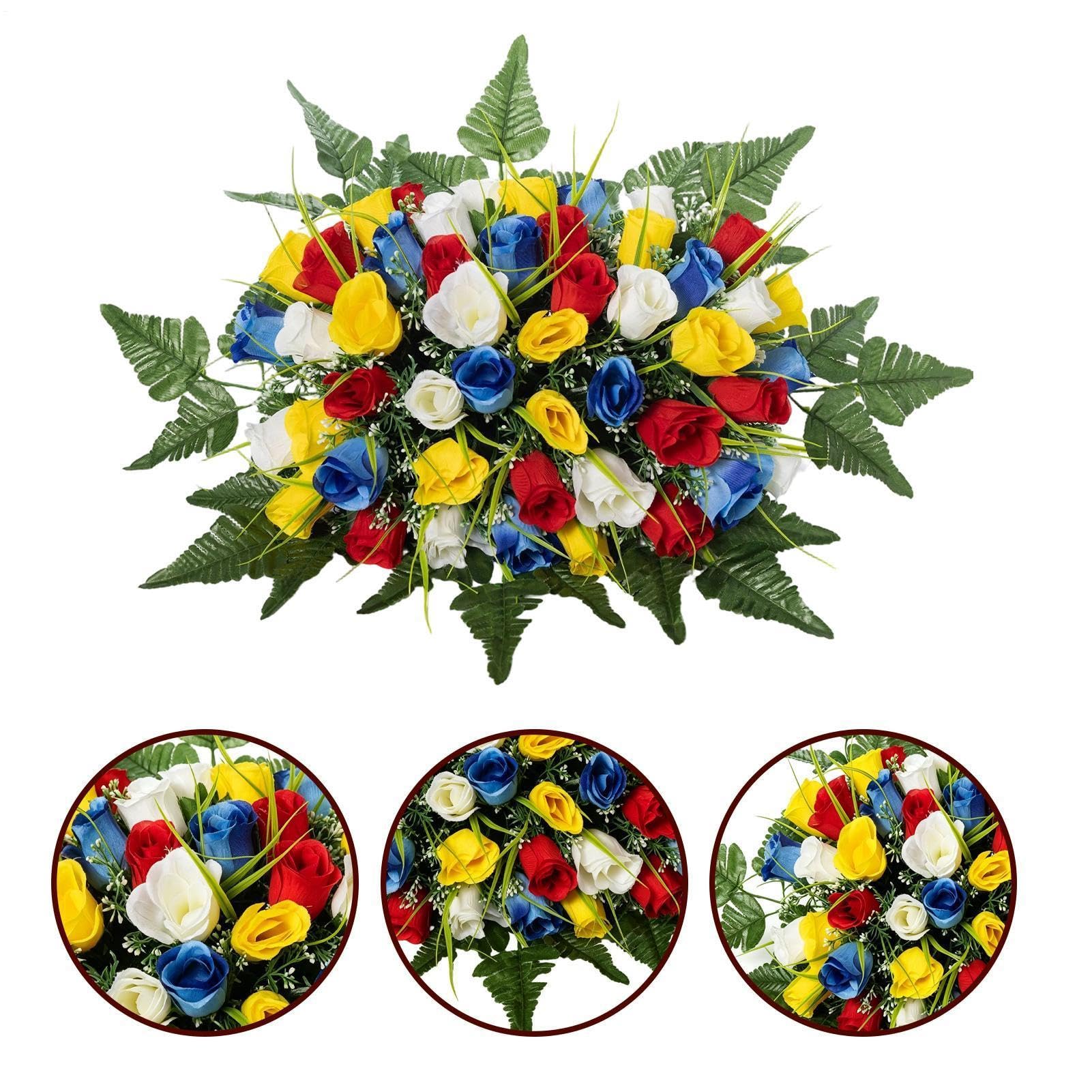 Selle De Fleurs Artificielles Pour Cimetière Imperméable et Réaliste