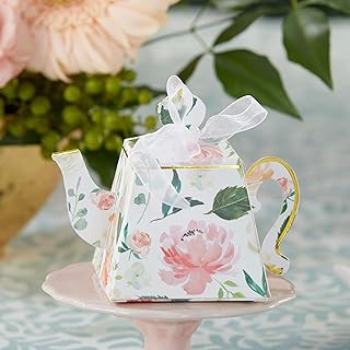Kate Aspen Vintage Floral Tea Party Teapot Favor Boxes (Set of 24) - Per...