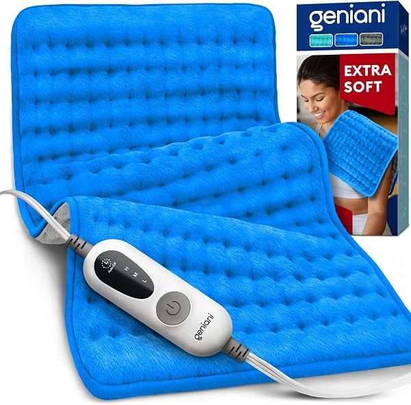 GENIANI Electric Heating Pad for Back Pain & Cramps Relief, Electric Throw…
