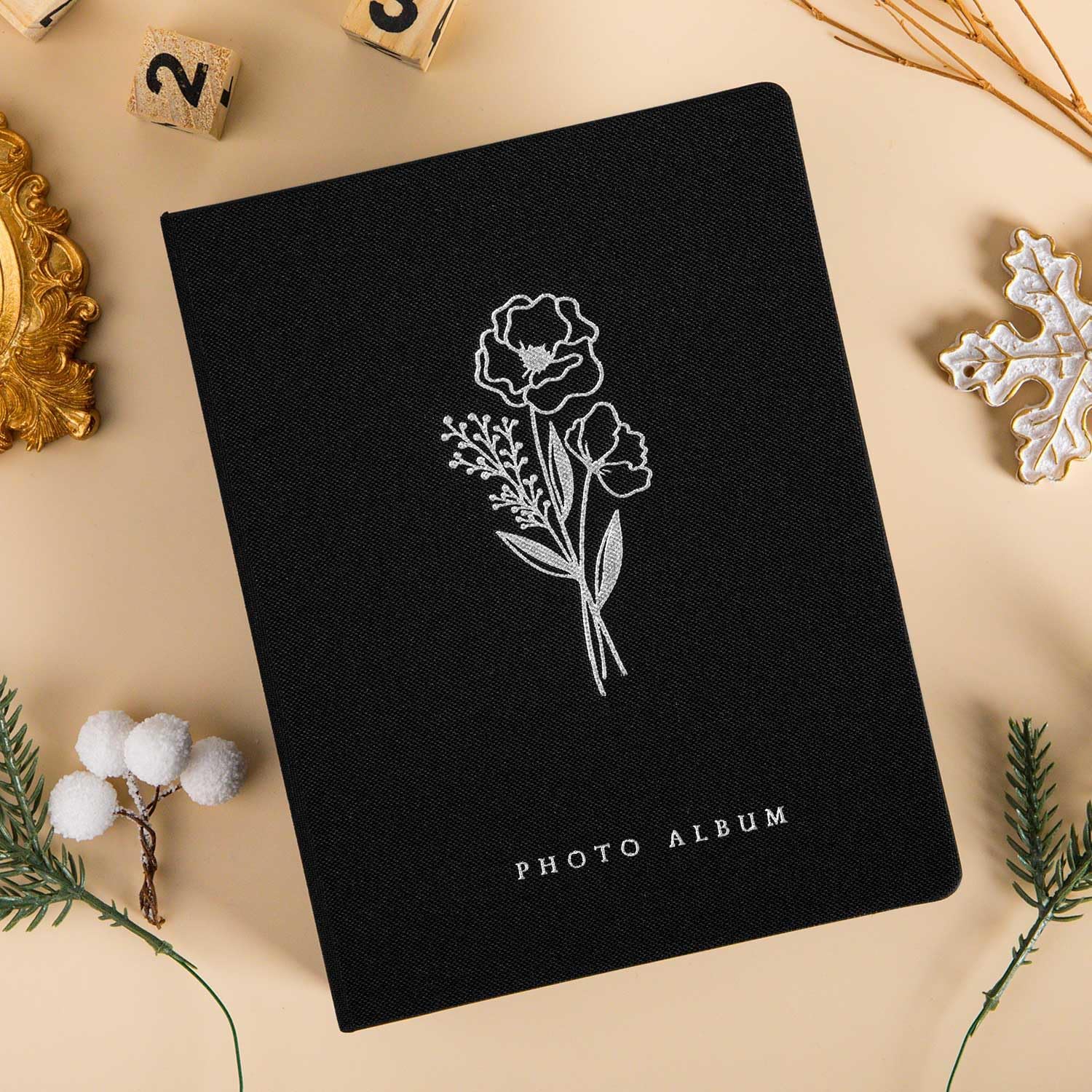 Lanpn Photo Album 3x5 3.5x5 2 Packs, Linen Hard Cover Small Archival Acid Free Top Load Pocket Photo Book with Sleeves that Holds 52 Vertical Only 3.5 x 5 Picture (Black)