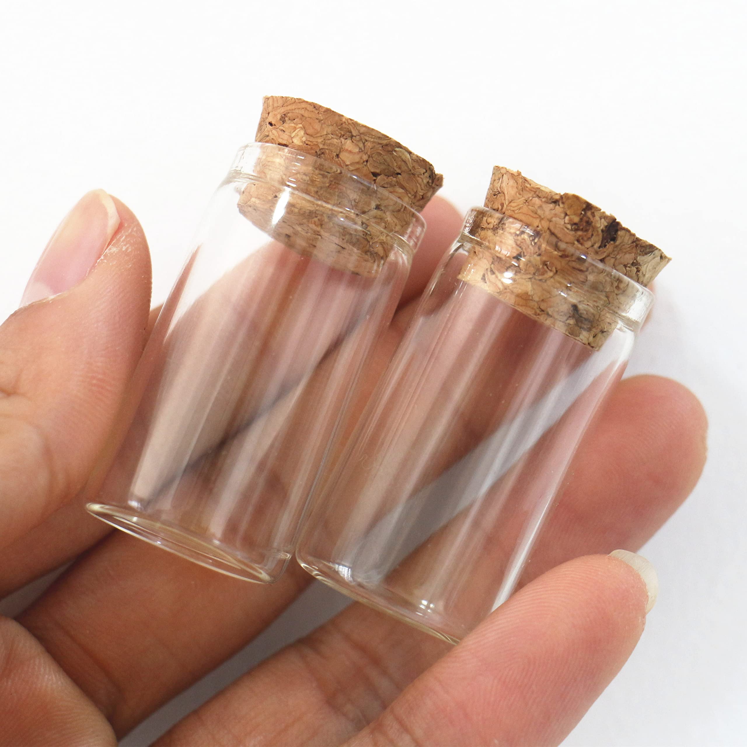 Provette di vetro, Confezione da 50 barattoli di vetro for confetti con tappi for provette for artigianato varie dimensioni(80mm 20ml)