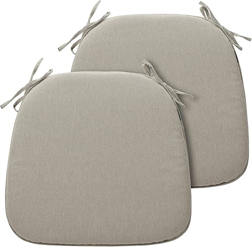 Magpie Fabrics Juego de 2 cojines para sillas de exteriores e interiores de 17 x 16 x 2 pulgadas con lazos, impermeables, para todo tipo de clima,