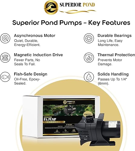 Miniatura 6 de Bomba sumergible asíncrona PA4500 4500 GPH de la charca "cable de 32 pies"