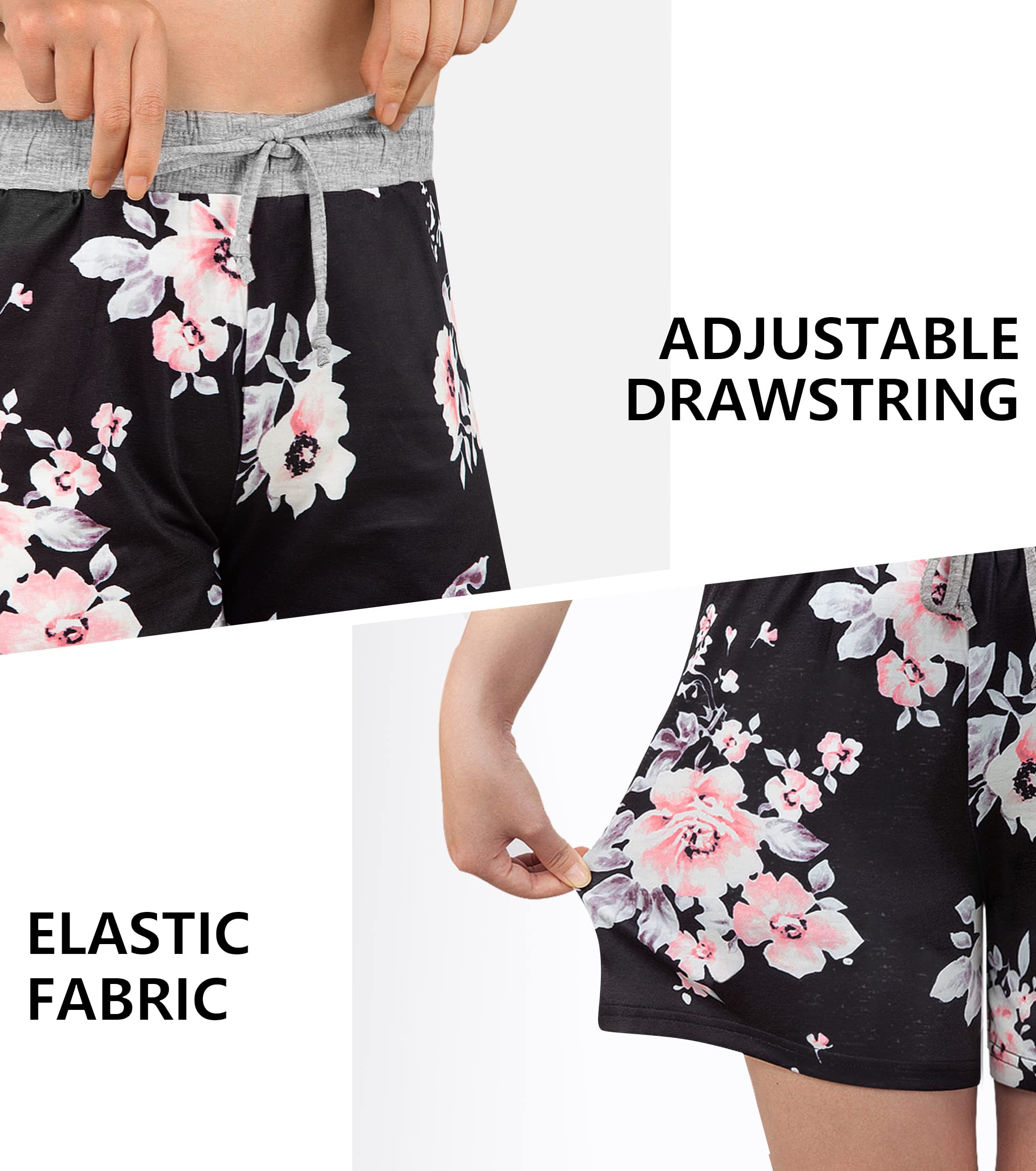 Blevonh Elastic Waist Soft Lounge Shorts Casual Pajama Shorts with Pockets