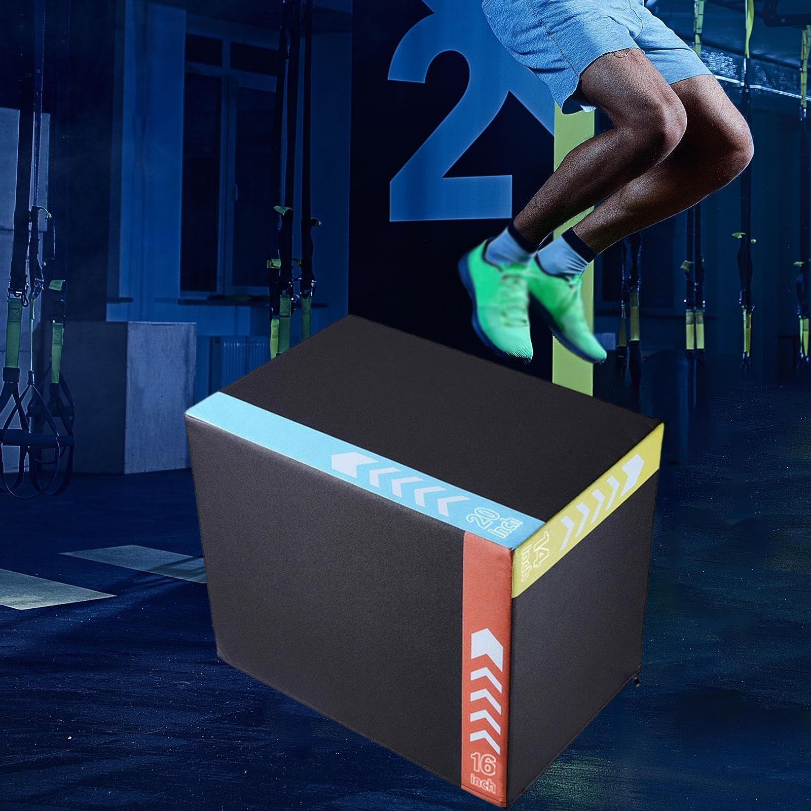 Caja pliométrica 3 en 1, cajas pliométricas de PVC, plataforma pliométrica de alta densidad para gimnasios domésticos y comerciales