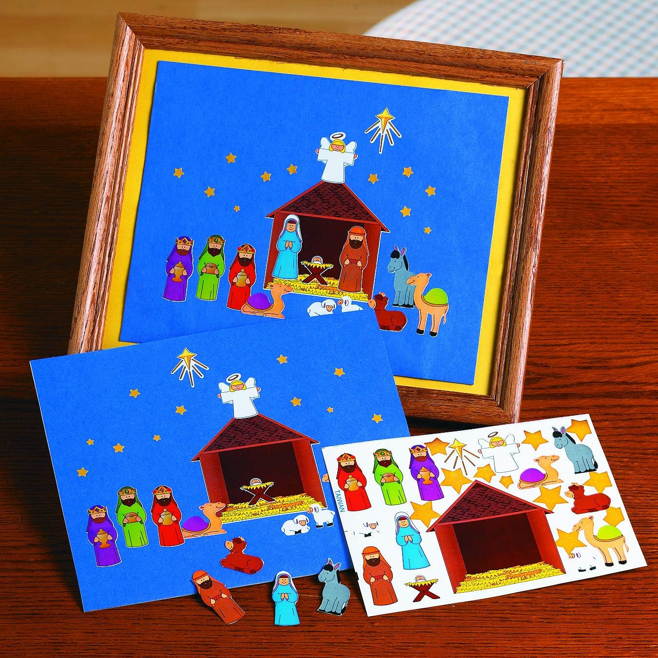 Make a Nativity Scene Sticker Sheets Religious Education - - Set of 24 - VBS Christmas Party Classroom Activity Favors