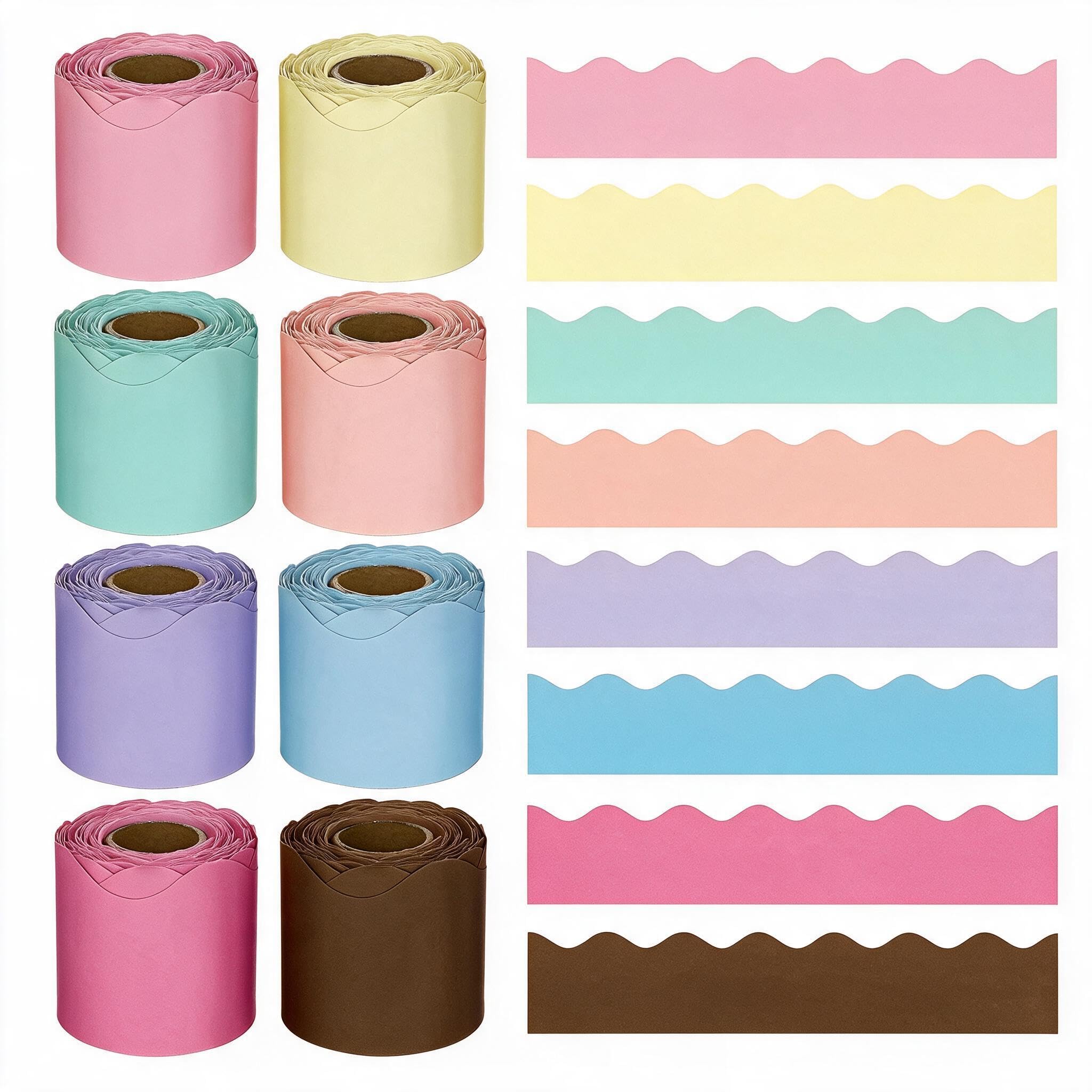 8 Rolls Bulletin Board Borders, 262.47 Ft Classroom Decor Display Borders