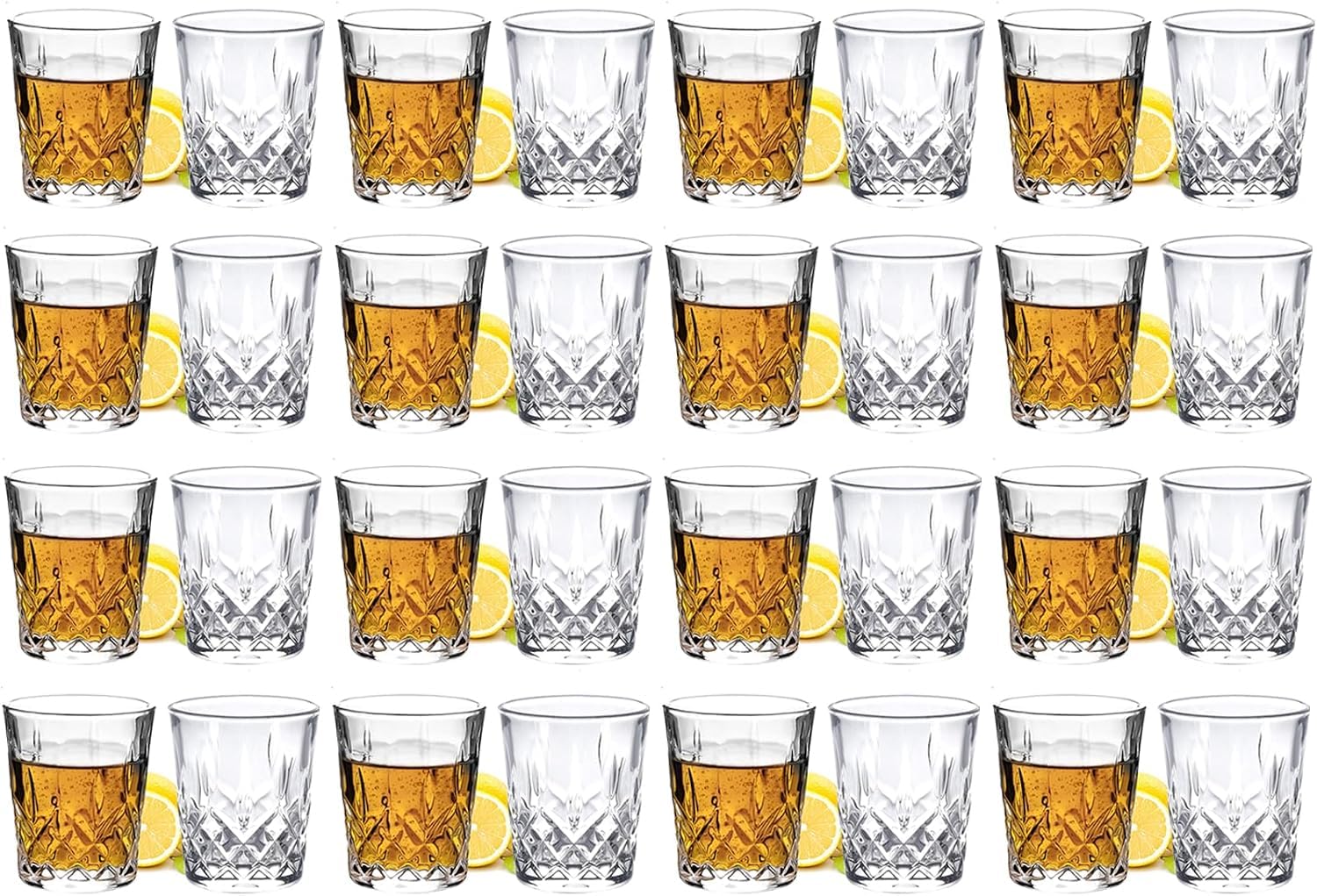 Generico Lot de 32 verres à shot en verre sans plomb transparents avec base solide et épaisse pour fêtes, événements, maison et restauration 60 ml