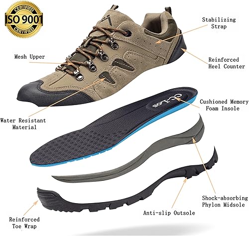 Miniatura 4 de CC-Los Zapatos de senderismo para hombre, resistentes al agua y ligeros, cómodos para todo el día, talla 7.5-13