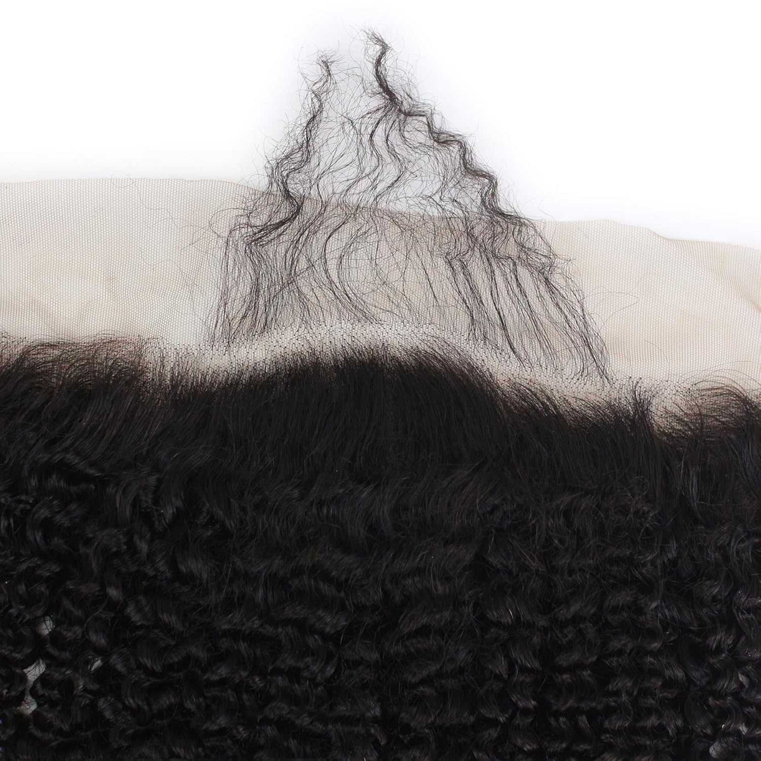10A Brazilian Virgin Remy Human Hair 13x4" Afro Kinky Curly Lace Frontal Closure Free Part Naturak Black Color with Baby Hair Bleached Knots for American Black Women
