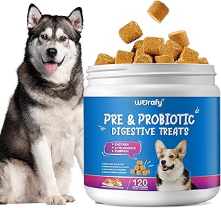 Probiotics for Dogs Chews 120 Count, Dog Probiotic Treats with Digestive Enzymes for Gut Flora, Digestive Health, Immune & Bowel Support, Allergy Itch Relief, Reduce Diarrhea, for All Breeds & Sizes