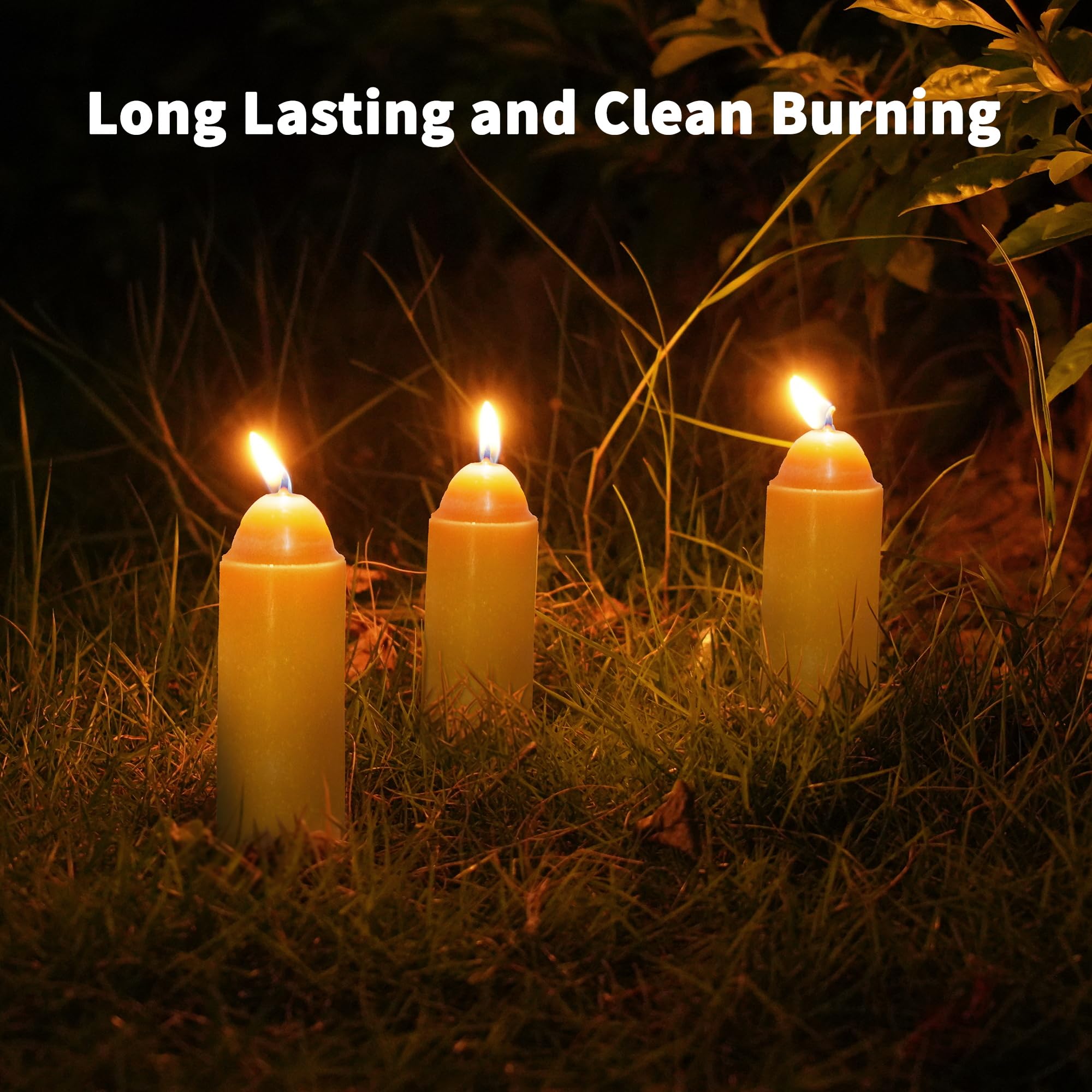 15-Hour Natural Beeswax Candles Compatible with Candle Lanterns - Smokeless Clean Long Lasting Burning for Outdoor, Camping, Emergency, Survival Emergency Preparedness- 20Pack