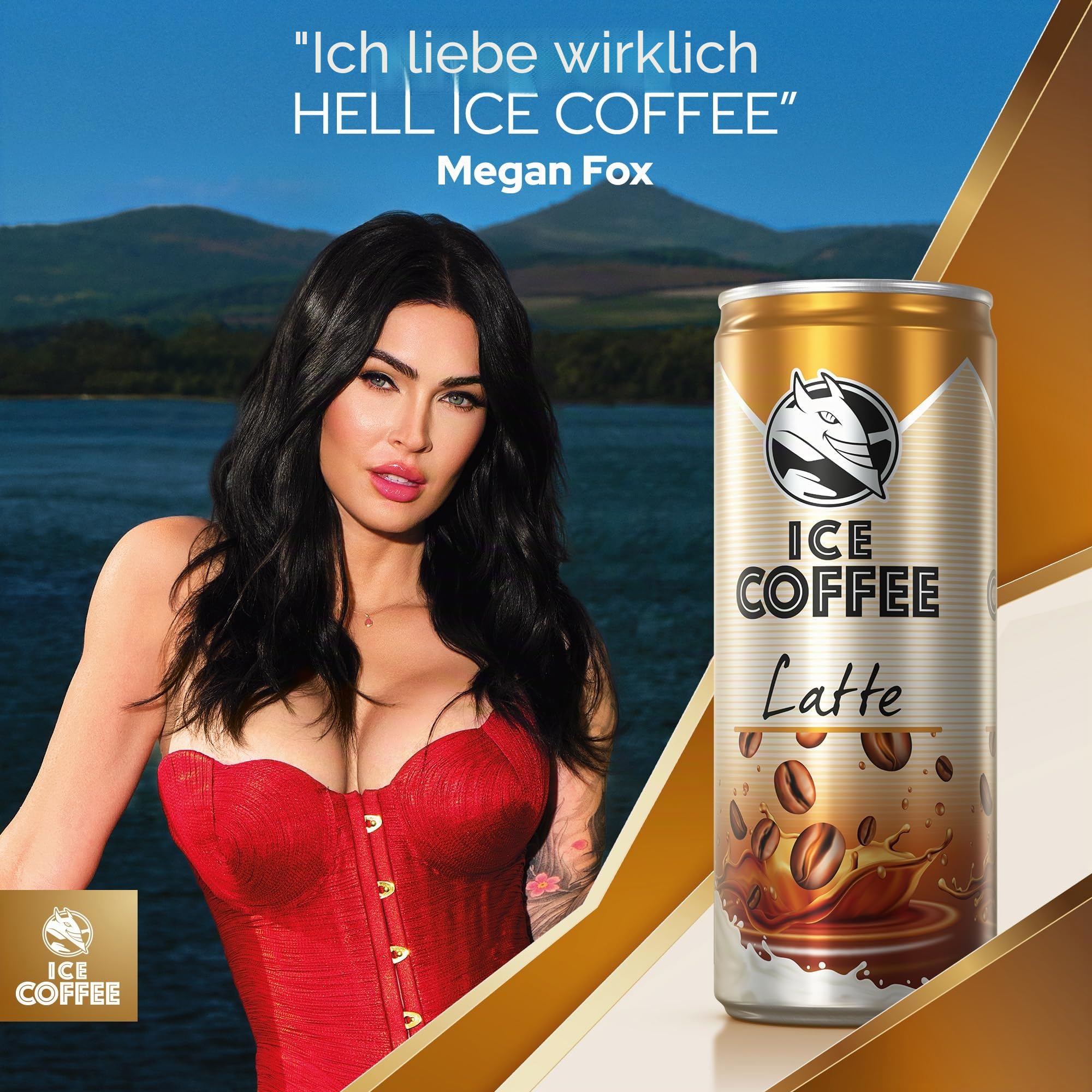 HELL Ice Coffee Latte 24 x 250 ml Dosen Multipack 40 mg/100 ml Koffein Arabica Robusta Kaffeebohnenextrakte 75% UHT-Milch trinkfertig