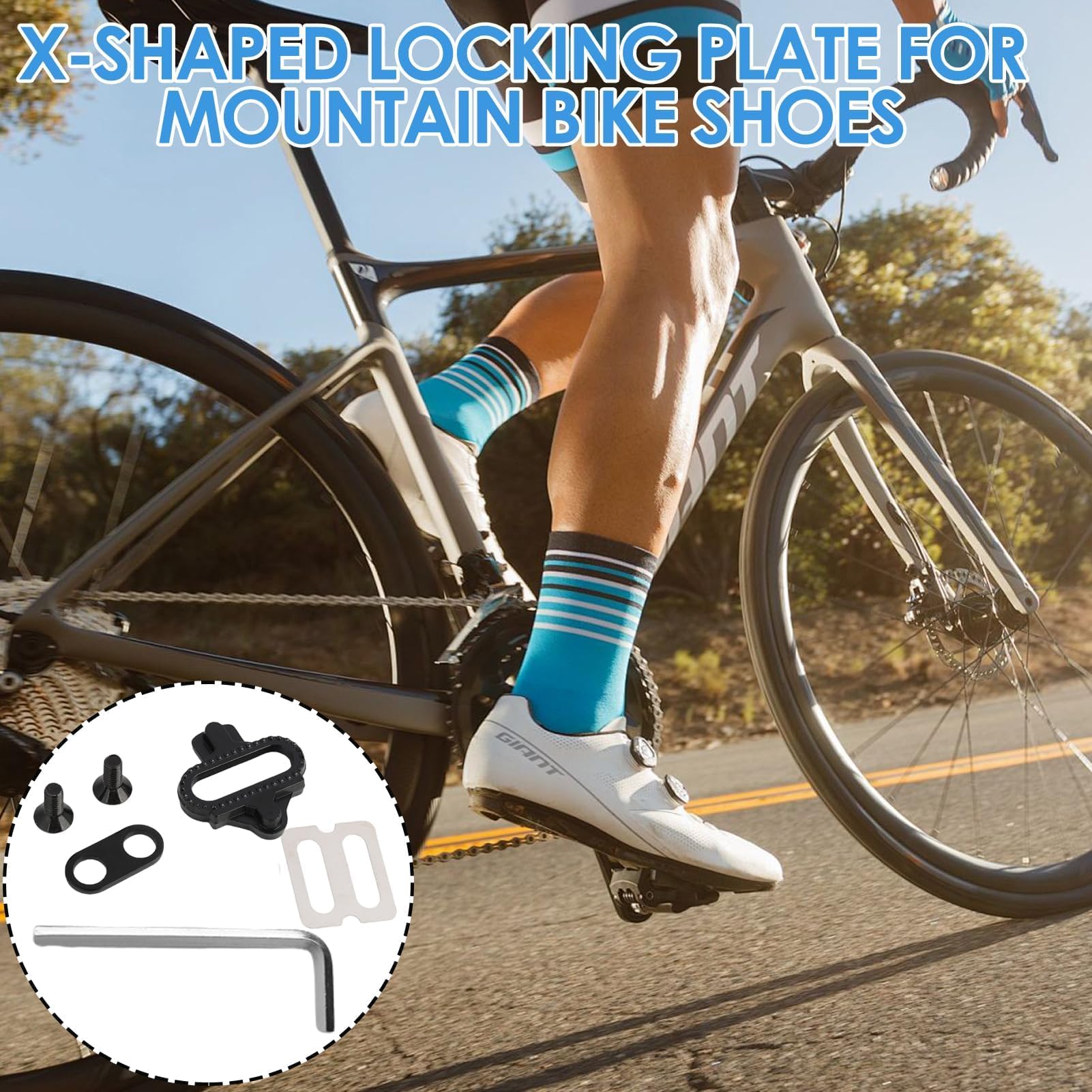 2 unidades de Cleats de bicicleta con placas antideslizantes compatibles con pedales Shimano MTB SPD (SH51), SPD Cleats Set para bicicleta de montaña y zapatos de ciclismo de interior, alta