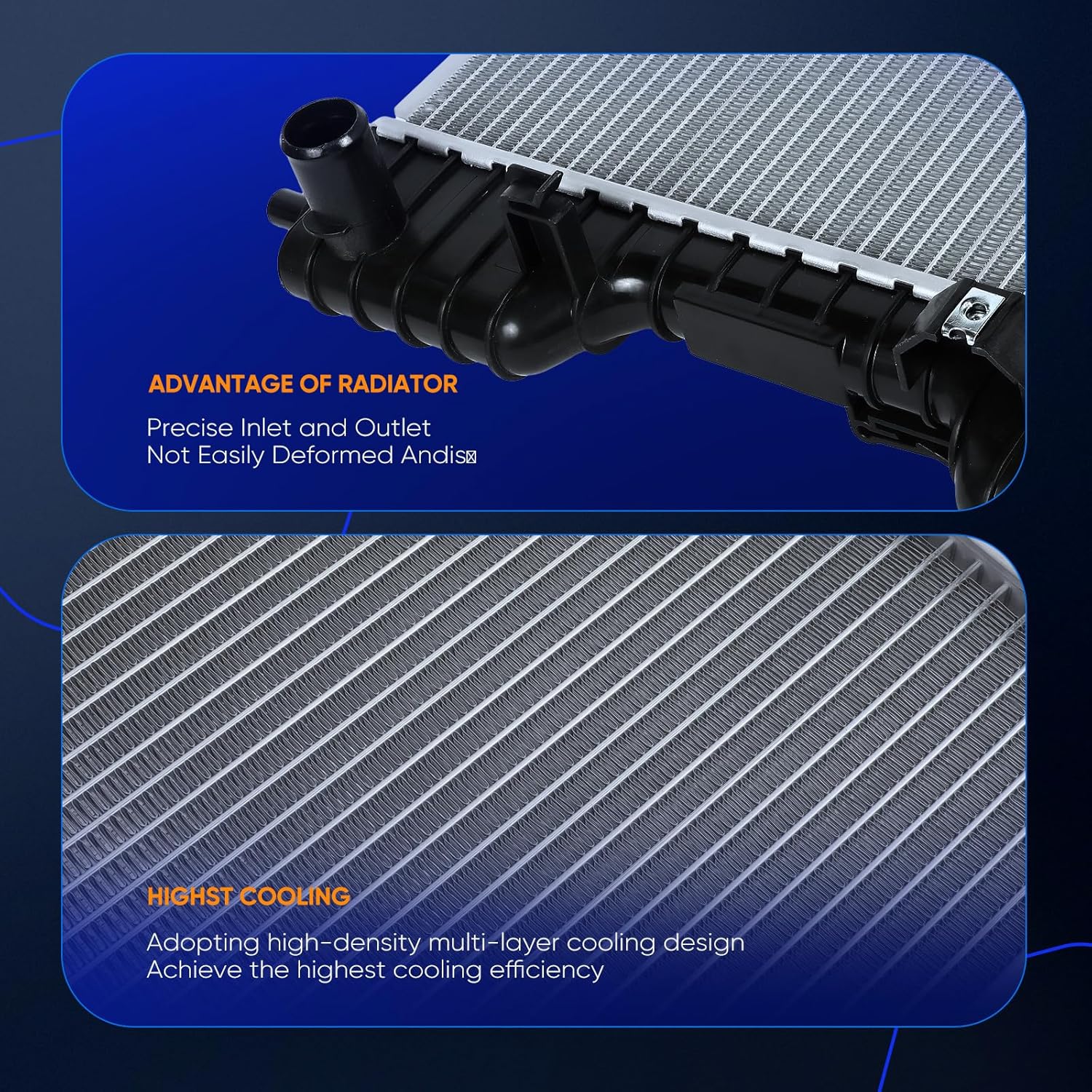 ECCPP 2761 Radiator for 2005-2007 for Ford for Five Hundred 3.0L 2005-2007 for Ford for Freestyle 3.0L 2005-2007 for Mercury for Montego 3.0L Replace# 2761,FO3010259,5F9Z8005AA Engine Coolant Radiator