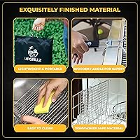 Vista 6 de Juego de 2 cestas para parrilla de pescado para parrilla al aire libre, verduras, parrilla para pescado para parrilla, cesta de parrilla