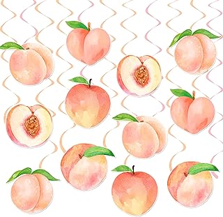 Peach Party Hanging Swirls Peach Birthday Party Supplies 20PCS Sweet Peaches Hanging Ceiling Streamers Sweet As a Peach Party Decorations for Little Peach Baby Shower Wedding Decor