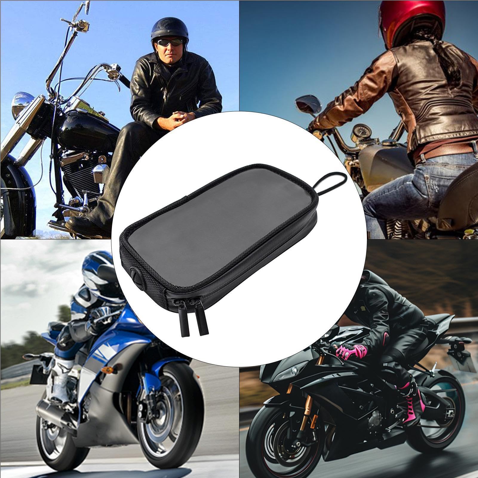 Sac de réservoir de moto, support de téléphone étanche, résistant aux rayures, pochette de vélo zippée, pour moto tout-terrain, moto de tourisme, accessoires de rangement, navigation de voyage