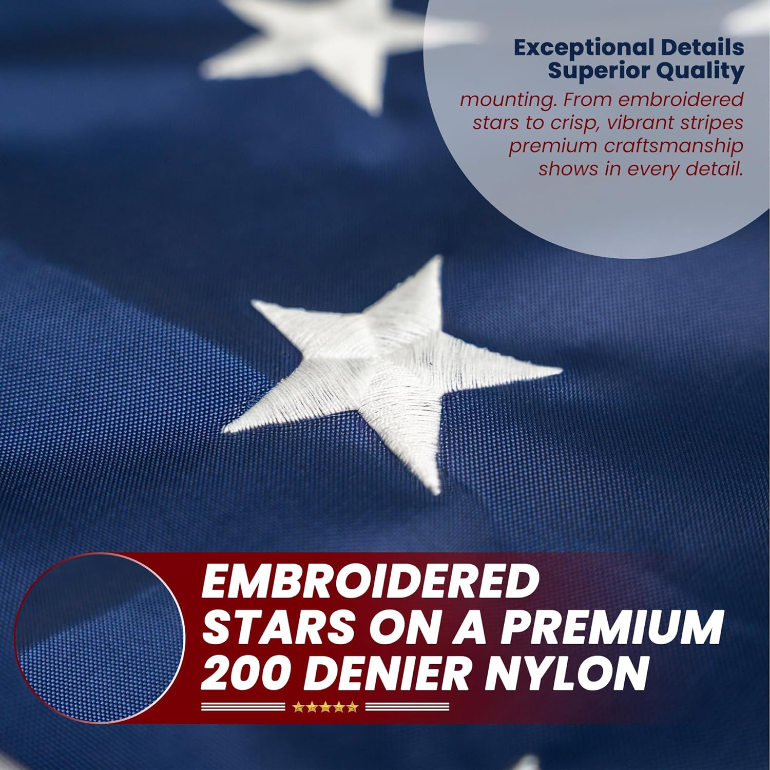 Premium American Flag for Outside 4x6 Made in USA | Outdoor Nylon Flag with Embroidered Stars & Hand-Stitched Stripes | US Sourced Materials | Built & Finished in Wisconsin