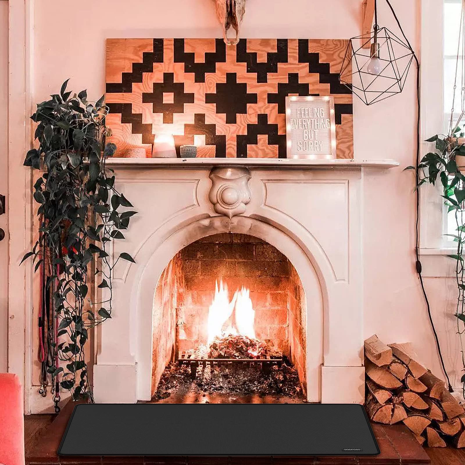 Alfombras para chimeneas de 120x80 cm, resistente al calor, alfombrilla ignífuga para quemador de leña, alfombras ignífugas, alfombrilla protectora para chimeneas, estufas, interiores y exteriores